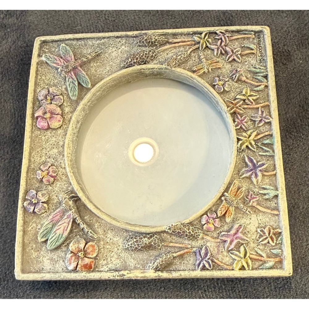 Dragonfly Floral Picture Frame Resin Whimsical 3.5 Inch Cottagecore Garden Boho